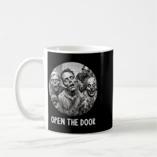 Womens Open The Door Zombie Dogs Funny Halloween Coffee Mug