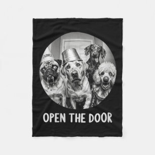 Womens Open The Door Zombie Dogs Funny Halloween Fleece Blanket