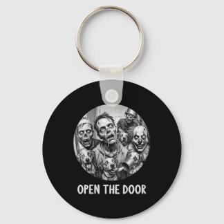 Womens Open The Door Zombie Dogs Funny Halloween Key Ring