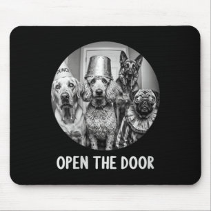 Womens Open The Door Zombie Dogs Funny Halloween Mouse Pad