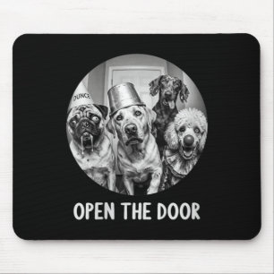 Womens Open The Door Zombie Dogs Funny Halloween Mouse Pad