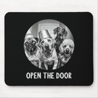 Womens Open The Door Zombie Dogs Funny Halloween Mouse Pad