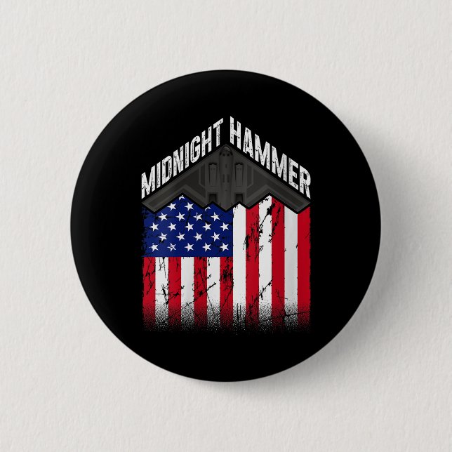 Womens Operation Midnight Hammer - Usa Flag Midnig 6 Cm Round Badge (Front)