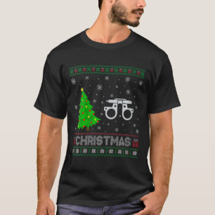 Womens Optometry Xmas Tree Lighting Ugly Christmas T-Shirt