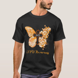 Womens Orange Butterfly Faith Copd Awareness T-Shirt