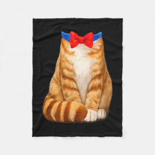 Women's orange cat costume tabby bow tie cute fleece blanket