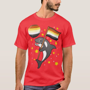 Womens Orca In Space Gay Bear Pride V-Neck T-Shirt