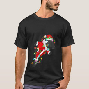 Womens Orca Lover Xmas Lighting Santa Orca Christm T-Shirt