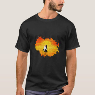 Womens Orca Ocean Animal Whale Sunset Killer Whal T-Shirt