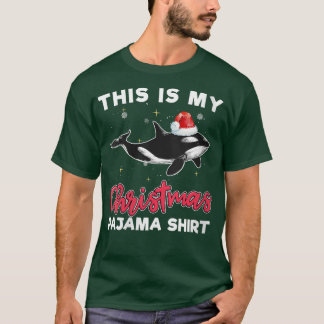 Womens Orca Whale Christmas Pajama Santa Orca Love T-Shirt