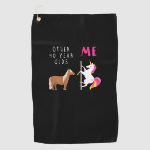 Womens Other 40 Year Olds Me Unicorn 40th Birthday Golf Towel