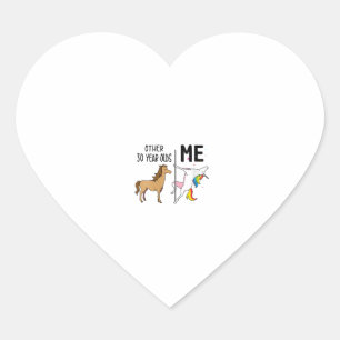 Womens Other Unicorn 30 Year Olds Birthday And Me Heart Sticker
