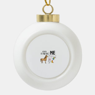 Womens Other Unicorn 60 Year Olds Birthday And Me  Ceramic Ball Christmas Ornament