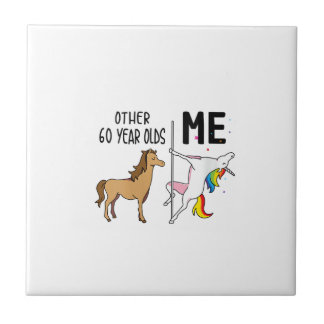 Womens Other Unicorn 60 Year Olds Birthday And Me Ceramic Tile