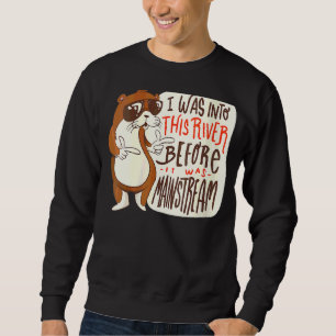 Womens Otter Cool Otter With Sunglasses Sea Sweatshirt