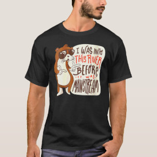 Womens Otter Cool Otter With Sunglasses  Sea T-Shirt