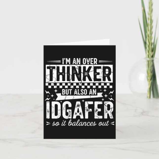 Womens Over Thinker Idgaf Funny Sarcastic Quote Card (Front)