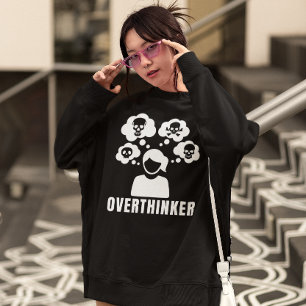 Women's Overthinker Mental Health Awareness Black Sweatshirt