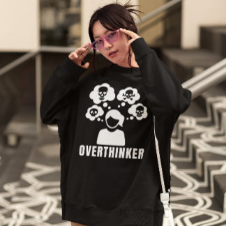 Women's Overthinker Mental Health Awareness Black Sweatshirt
