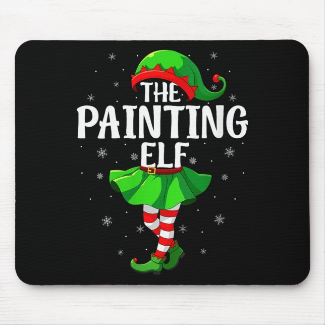 Womens Painting Elf Christmas Girls Women Elf Squa Mouse Pad (Front)