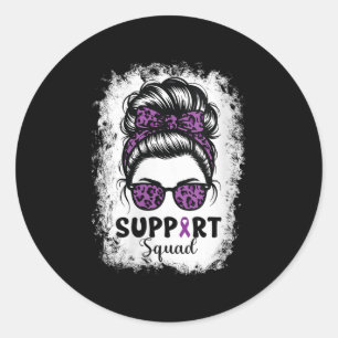 Womens Pancreatic Cancer Awareness Support Squad M Classic Round Sticker