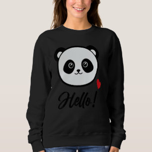 Womens Panda 'hello' Sweatshirt