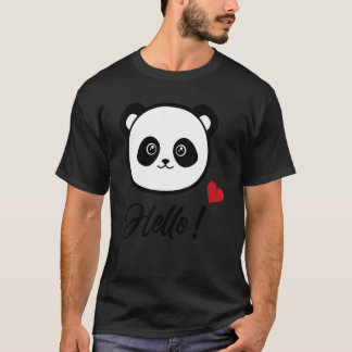 Womens  Panda 'hello' T-Shirt