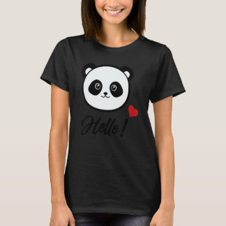 Womens  Panda 'hello' T-Shirt