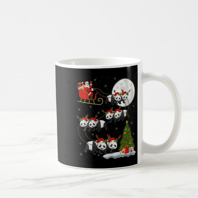 Womens Panda Santa Sleigh Flying Funny Magical Chr Coffee Mug (Right)