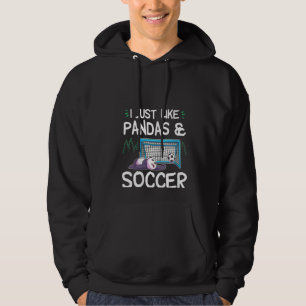 Womens Panda Soccer I Just Love Pandas And Playing Hoodie