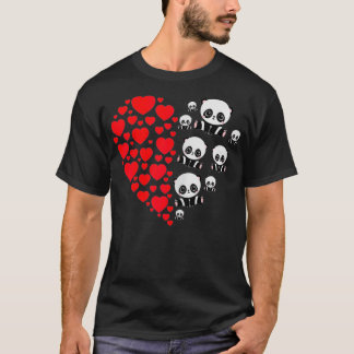 Womens Panda Valentines Day  Hearts Love Girls Gif T-Shirt
