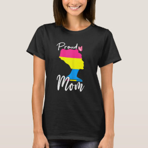 Womens Pansexual Pride Proud Mum Messy Bun Lgbt Pa T-Shirt