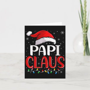 Womens Papi Claus Christmas Lights Matching Family Card