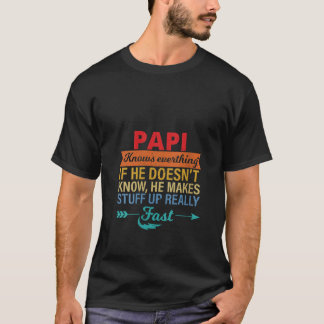 Womens Papi Knows Everything Grandpa father s day T-Shirt