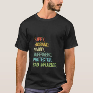Womens Pappy Husband Daddy Superhero Protector DAD T-Shirt