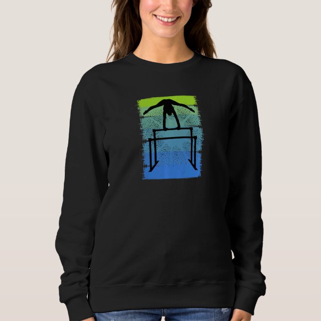 Womens Parallel Bars Retro Gymnastics Girls Motiva Sweatshirt (Front)