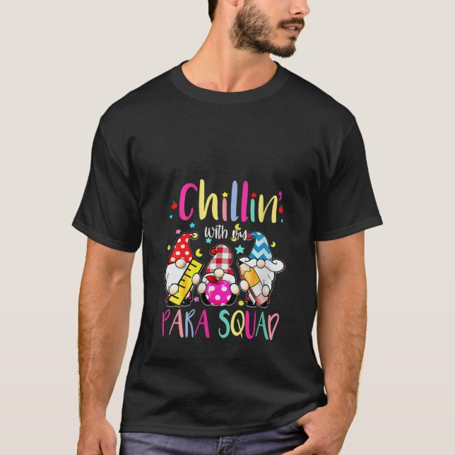 Womens Paraprofessional Para Squad Chillin Gnomes  T-Shirt (Front)