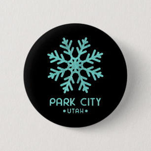 Womens Park City Utah Skiing 6 Cm Round Badge
