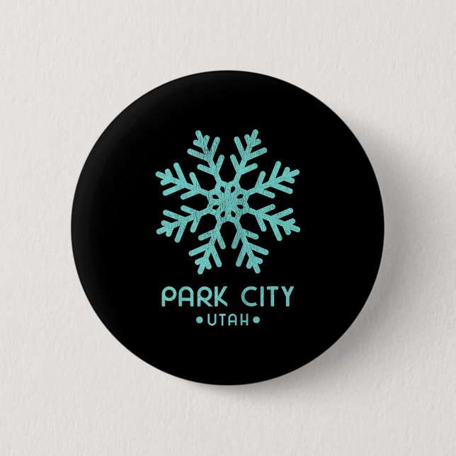 Womens Park City Utah Skiing  6 Cm Round Badge (Front)