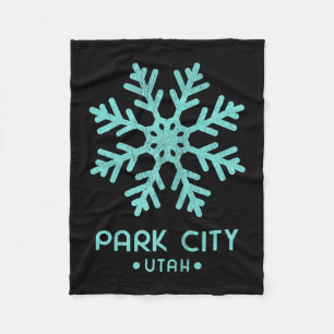 Womens Park City Utah Skiing Fleece Blanket