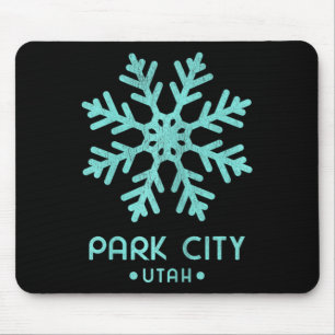 Womens Park City Utah Skiing Mouse Pad