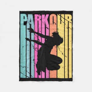Womens Parkour Birthday Parkour Retro Free Climbin Fleece Blanket
