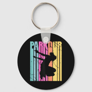 Womens Parkour Birthday Parkour Retro Free Climbin Key Ring
