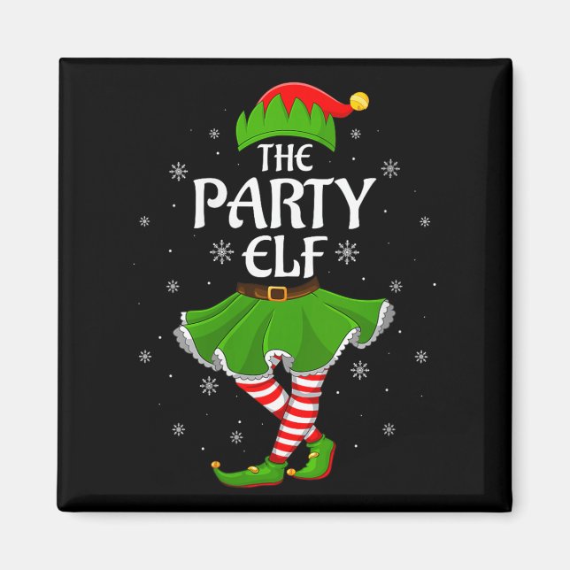 Womens Party Elf Christmas Family Girls Women Elf  Magnet (Front)