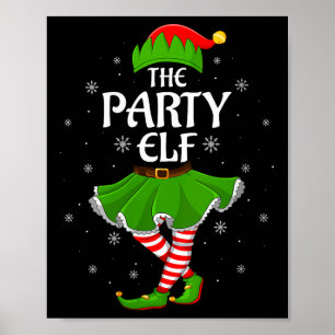 Womens Party Elf Christmas Family Girls Women Elf Poster