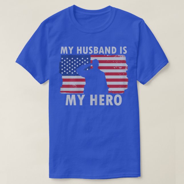 Womens Patriotic American Flag Veterans Wife Woman T-Shirt (Design Front)