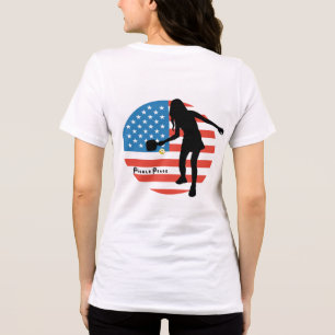 Women's Patriotic Pickleball T-Shirt by Pickle Pea Tri-Blend Shirt
