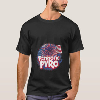 Womens Patriotic Pyro Fireworks Happy 4th Of July  T-Shirt