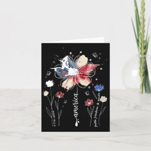 Womens Patriotic Wildflower Summer Floral Usa Flag Card