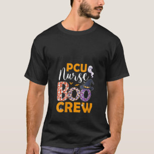 Womens PCU Nurse Boo Crew Spooky Boo Ghost Hallowe T-Shirt